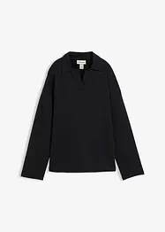 Sweatshirt i økologisk bomull med krage, bonprix
