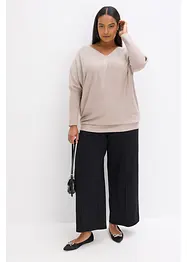 Finstrikket genser med strass, bonprix