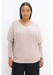 Finstrikket genser med strass, bonprix