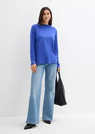 Langermet topp i bomullsmiks, bonprix