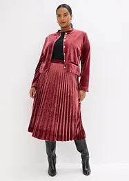 Plisséskjørt i myk fløyel, bonprix