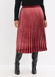 Plisséskjørt i myk fløyel, bonprix