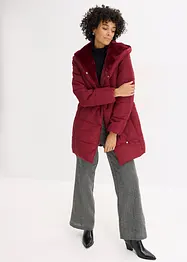 Vattert jakke med fuskepels, bonprix