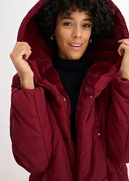 Vattert jakke med fuskepels, bonprix