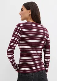 Ribbet, langermet topp av økologisk bomullsmiks, bonprix