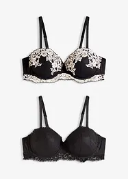 Balconette-BH i tofarget blondemateriale (2-pack), bonprix