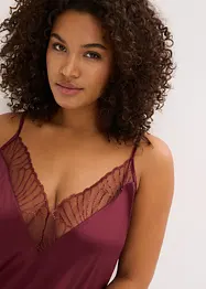 Neglisjé i sateng med nydelig broderi, bonprix