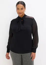 Sløyfe-topp med blonder, bonprix