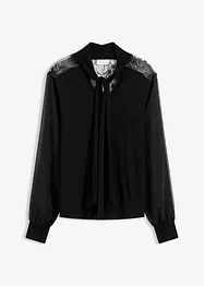 Sløyfe-topp med blonder, bonprix