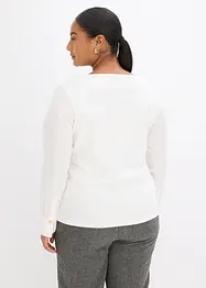 Langermet bomullstopp med ermer i poplin, bonprix