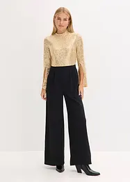 Jersey-jumpsuit med paljetter, bonprix