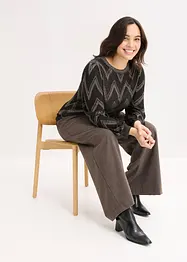 Finstrikket genser med glittereffekt, bonprix