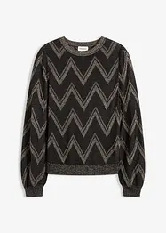 Finstrikket genser med glittereffekt, bonprix