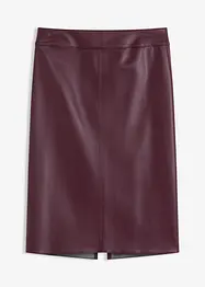 Knelangt skjørt i imitert skinn og smal modell, bonprix