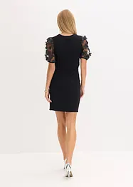 Minikjole med korte ermer i organza, bonprix