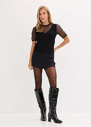 Finstrikket genser med innfelling i mesh, bonprix