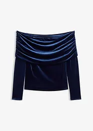 Off shoulder-topp i myk fløyel, bonprix