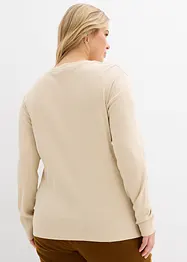 Langermet ribbet topp av 100% bomull, bonprix