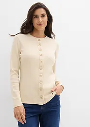 Langermet ribbet topp av 100% bomull, bonprix