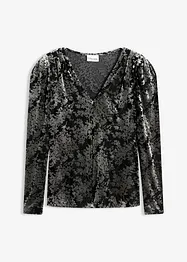 Langermet topp av Dévoré-fløyel, bonprix