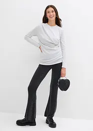 Langermet topp med rynking, bonprix