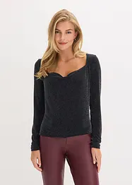 Topp med drapert utringning, bonprix