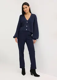 Kort strikkejakke med glittergarn og ullandel, bonprix