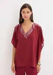 Oversized bluse med paljett-innfelling, bonprix