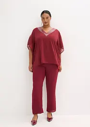 Oversized bluse med paljett-innfelling, bonprix