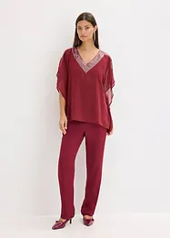 Oversized bluse med paljett-innfelling, bonprix