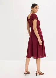 Midikjole i lett tyll med blonder, bonprix