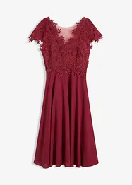 Midikjole i lett tyll med blonder, bonprix