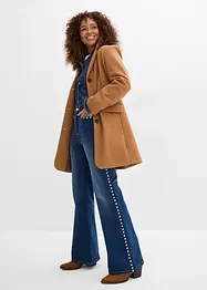 Flared-jeans High Waist med naglebesetning, bonprix