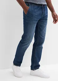 Regular Fit-pull on-jeans i lett materiale med stretch og komfortlinning, Straight, bonprix