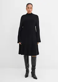 Strikket kjole i viskosemiks og A-fasong, bonprix