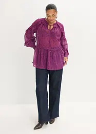 Chiffonbluse med volanger, bonprix