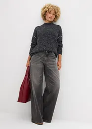 Lang genser i fluffy garn, bonprix