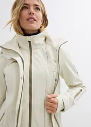 Lang softshelljakke med stretch, vannavvisende, bonprix