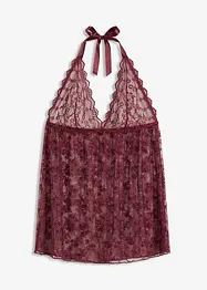 Babydoll nattkjole i halterneckmodell og blondemateriale, bonprix