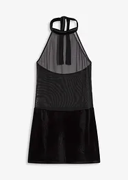 Halterneck-kjole med fløyel, bonprix