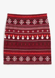 Miniskjørt i bomull- og elastanmiks med koftemønster, bonprix