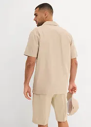 Kortermet skjorte med lin, Loose Fit, bonprix