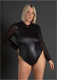 Stringbody ouvert i wetlook, bonprix