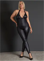 Catsuit ouvert i wetlook, bonprix