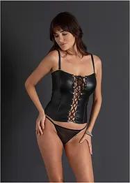 Korsett i wetlook med snøring, bonprix