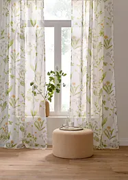 Gardin med blomsterprint, med resirkulert polyester (1-pack), bonprix