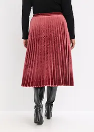 Plisséskjørt i myk fløyel, bonprix