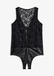 Body ouvert med wetlook, bonprix