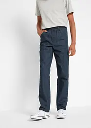 Regular Fit-slip on-bukse i 100% bomull, Straight (3-pk), bonprix