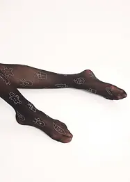 Strømpebukse med glitterprint i jule-look, bonprix